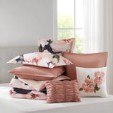 7-Piece Modern Farmhouse Comforter Set, Blush