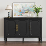Storage Cabinet with 3 Doors, Mid-Century Sideboard Cabinet