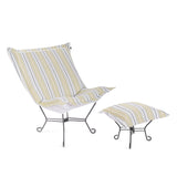 Indoor/Outdoor Puff Scroll Ottoman Dune Moss