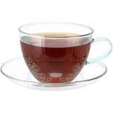 Relax 7 oz Glass Teacup & Saucer Set with Silver