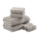 Turkish Cotton 6-Piece Bathroom Towel Set, Light Grey