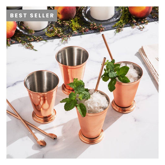 Mixora 4 Pack Copper Mint Julep Cups Set