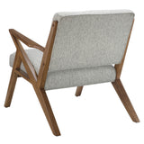 Modern Mid-Century Wood Lounge Chair, Light Grey *