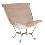 Scroll Puff Chair Bella Sand Titanium Frame