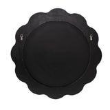 Kushi Round Scalloped Edge Mirror in Glossy Navy