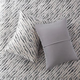 Modern Stripe Microfiber Comforter Set with Sheets, Grey