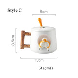 Shiba Inu Mug with Lid and Spoon Ceramic Cup