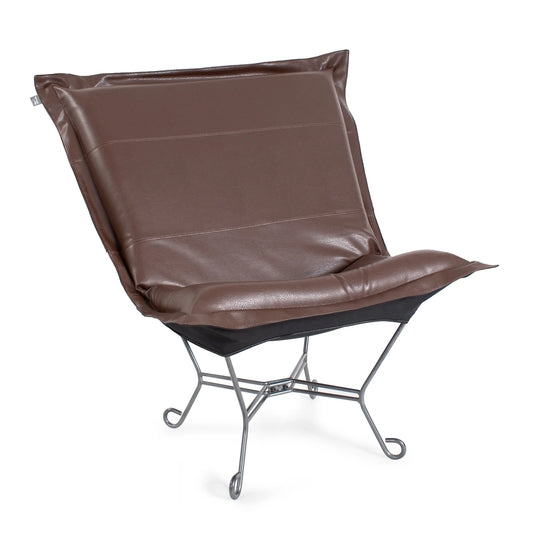Scroll Puff Chair Avanti Pecan Titanium Frame