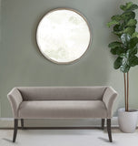 Flared Low Arm Low Back Accent Bench, Grey