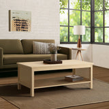 Wholesale 2-Tier Rattan Sides Open Shelf Storage Coffee Table