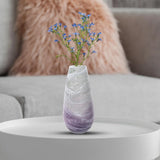 Swirled Smoke and Aubergine Torpedo Glass Vase- Tall