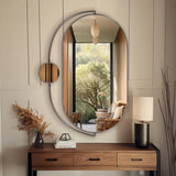 Janik Stainless Steel Double Vanity Mirror- Brushed Black