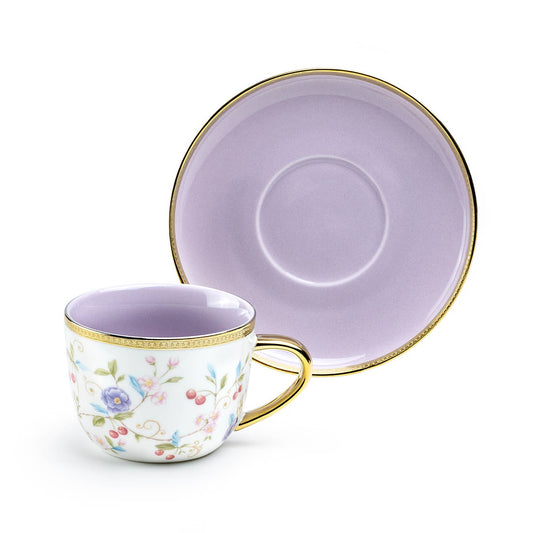 Lavender Blossom Porcelain Cup & Saucer 8oz