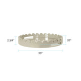 Round Scalloped Riviera Tray - Taupe