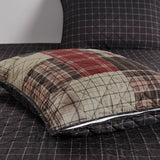 3 Piece Reversible Patchwork Printed Quilt Set, Red/Black