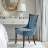 [Set of 2] Armless Ultra Upholstered Dining Chairs, Blue *