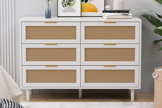 NESTO 43" Modern Rattan Drawer Cabinet