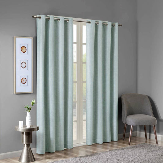 Wholesale Heathered Blackout Window Panel, Aqua Blue