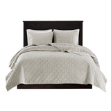 Velvet 3-Piece Quilt Set, Ivory