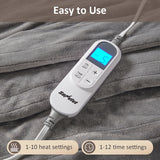 Queen Size Heated Blanket, Dual Control Electric Throw