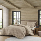 Chenille Tufted Jacquard Oversized Comforter Set, Tan