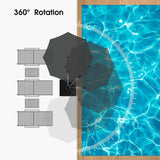 PURPLE LEAF Large Round Patio Cantilever Umbrella With Base for Deck, Pool, Backyard