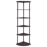 Bonwick 72-inch 5-shelf Corner Bookshelf Cappuccino