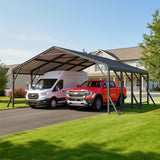 20x20 ft Metal Carport, Heavy Duty Canopy with Updated Roof