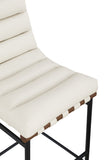 Burke Vegan Leather Bar Stool - Contemporary Design with Matte Black Frame and Walnut Wood Accent