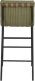 Burke Vegan Leather Bar Stool - Contemporary Design with Matte Black Frame and Walnut Wood Accent