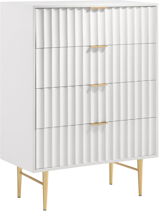 Modernist Engineered Wood Chest with Gold Accents – Contemporary Design for Chic Home Decor