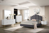 Modernist Engineered Wood Chest with Gold Accents – Contemporary Design for Chic Home Decor