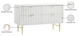 Modernist Engineered Wood Dresser with Sculptural Design and Gold Accents for Chic Interiors