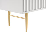 Modernist Engineered Wood Dresser with Sculptural Design and Gold Accents for Chic Interiors