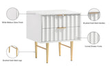 Modernist Night Stand – Industrial Style with Sculptural Design, Gold Accents, and Chic Finish