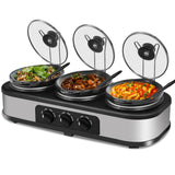 Triple 1.5QT Stainless Slow Cooker Buffet Server