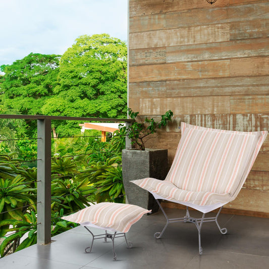 Indoor/Outdoor Puff Scroll Chair Dune Terra Cover Only