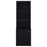 Westpark 3-shelf Bookcase USB and Lockable Drawer Black
