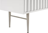 Modernist Engineered Wood Dresser with Sculptural Design and Gold Accents for Chic Interiors