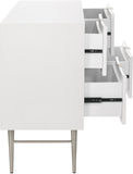 Modernist Engineered Wood Dresser with Sculptural Design and Gold Accents for Chic Interiors