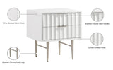 Modernist Night Stand – Industrial Style with Sculptural Design, Gold Accents, and Chic Finish