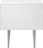 Modernist Night Stand – Industrial Style with Sculptural Design, Gold Accents, and Chic Finish