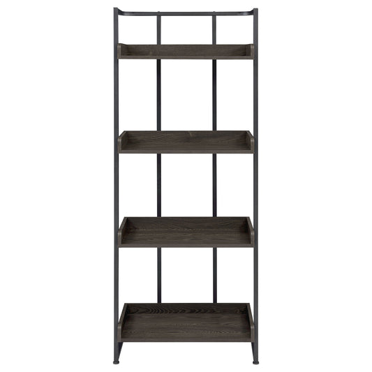 Ember 68-inch 4-shelf Bookshelf Dark Oak and Black