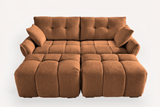 CHARLOTTE 78" 2-Seater Sofa with 2 Ottomans