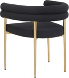 Brielle Iron Contemporary Dining Chair Set - Elegant Design with Gold Frame and Boucle Comfort
