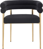 Brielle Iron Contemporary Dining Chair Set - Elegant Design with Gold Frame and Boucle Comfort