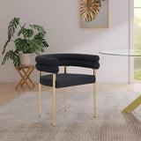 Brielle Iron Contemporary Dining Chair Set - Elegant Design with Gold Frame and Boucle Comfort