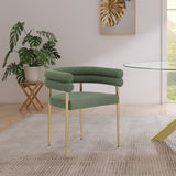 Brielle Iron Contemporary Dining Chair Set - Elegant Design with Gold Frame and Boucle Comfort