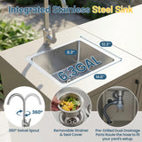 4-in-1 Modular Aluminum Outdoor Kitchen – Sink, Bar+Storage