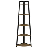 Jacksonville 63-inch 5-shelf Bookshelf Black and Aged Walnut
